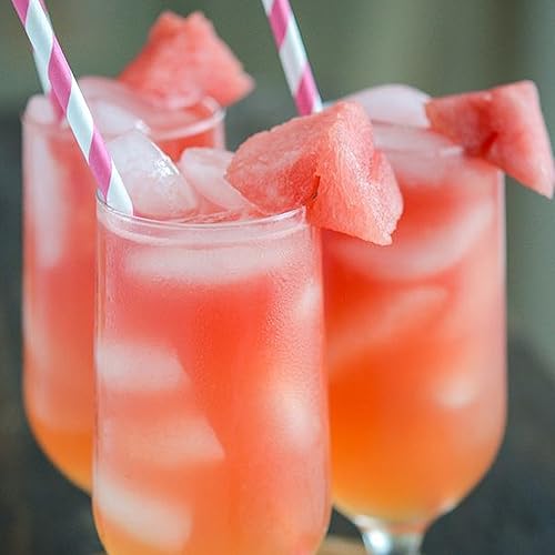 Miniatura 3 de Pajitas de papel a rayas – rubor claro rosa blanco – Suministro de cumpleaños de San Valentín para boda, baby shower, 7.75 pulgadas, paquete de 100