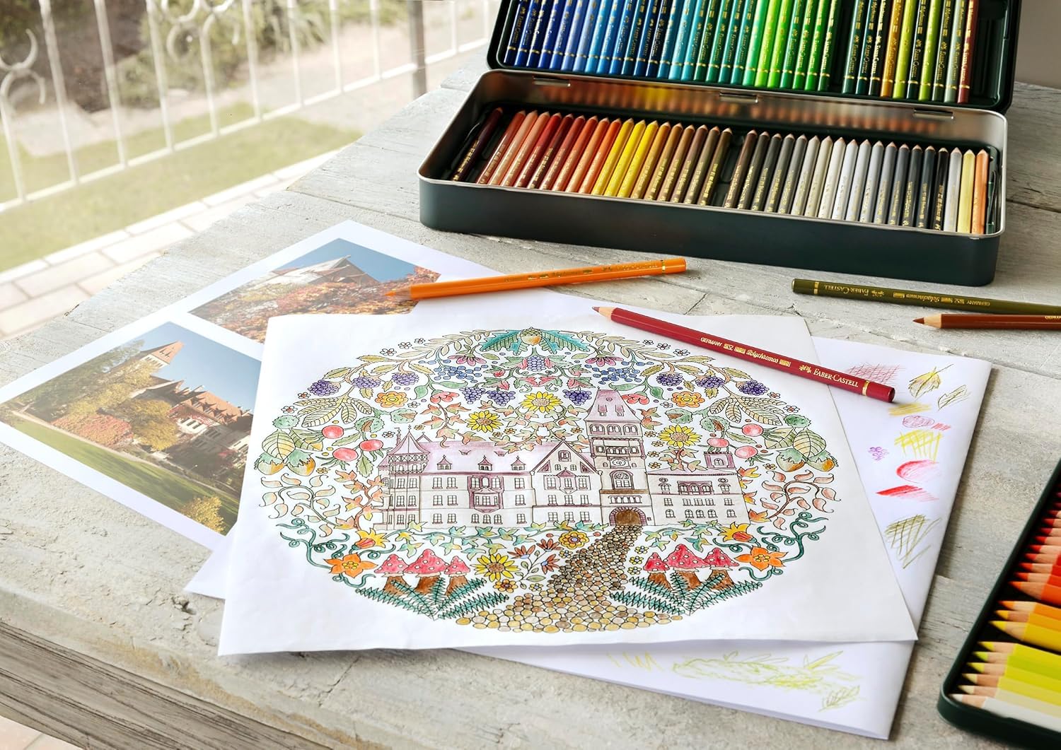 Faber-Castell 110011 - Künstlerfarbstifte Polychromos, 120er Metalletui (Metalletui + Graphit Set, Mehrfarbig, 1 stück (1er Pack))