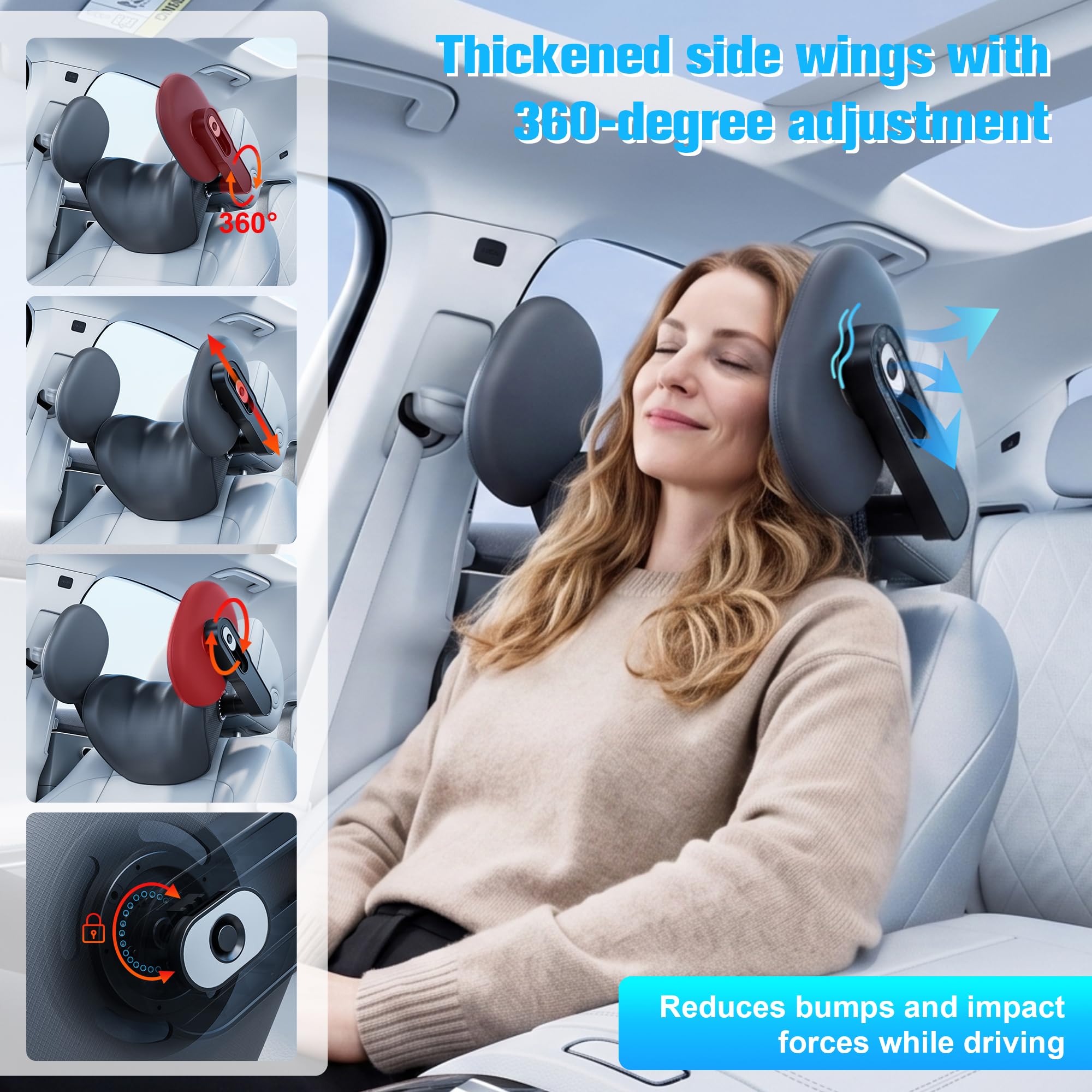 Poggiatesta auto bambini & Poggiatesta auto – 360° girevole, ergonomico, morbida schiuma memory – Supporto collo guida & protezione testa sonno – adulti/bambini – 2026 Nuovo