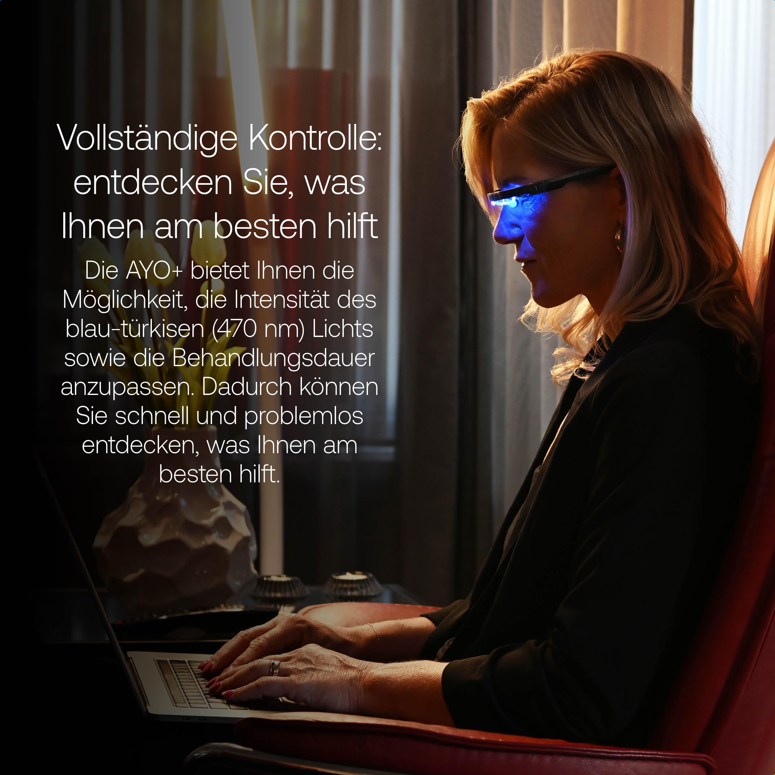 AYO+ Lichttherapiebrille: Carbon Black Limited Edition - Maximieren Sie Schlaf, Energie und Stimmung – einzigartiges 670nm rotes Licht für die Augengesundheit - Ihre Alternative zur Tageslichtlampe