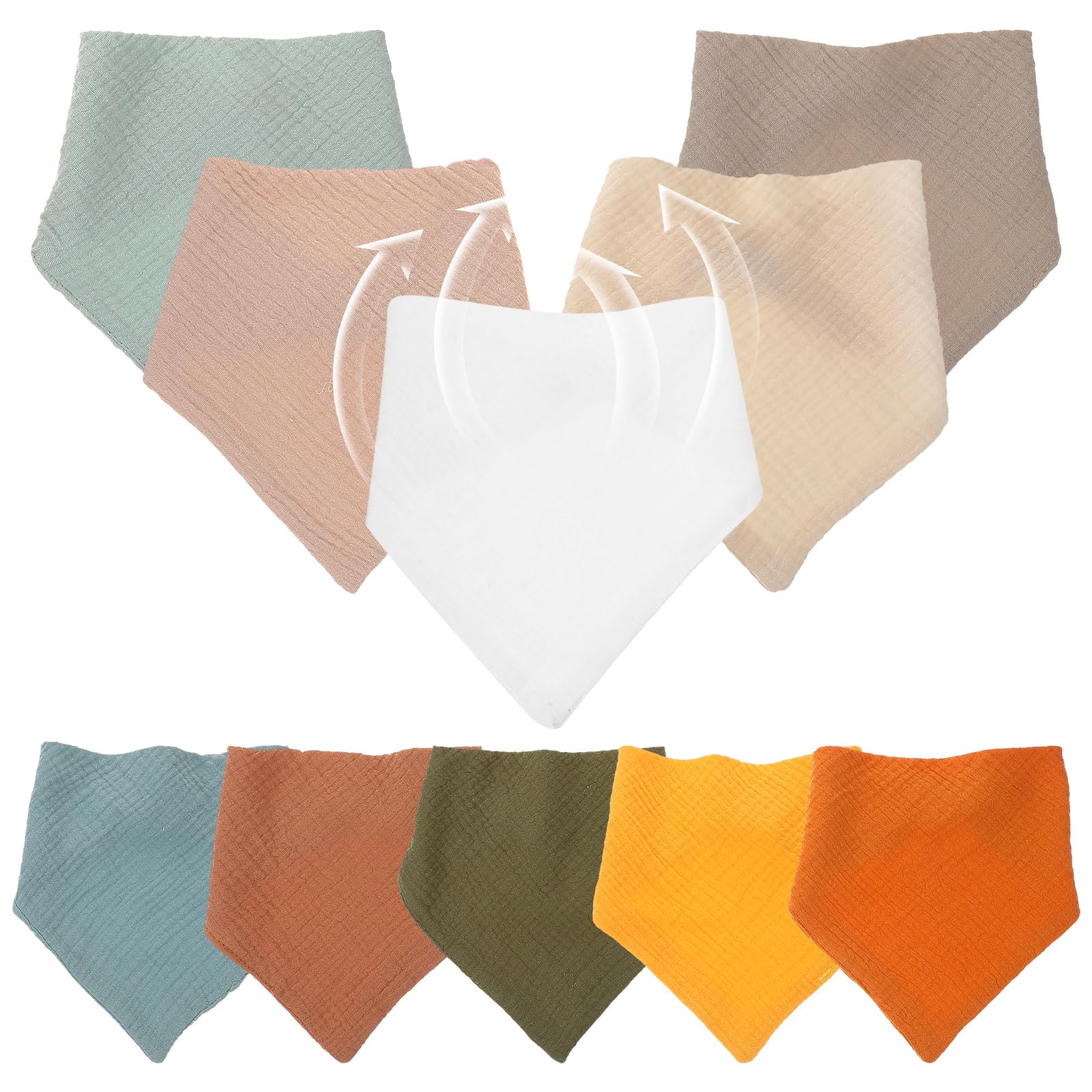 Petit bavoir coton réutilisable Gatuida en textile doux et finitions ajustables - 2