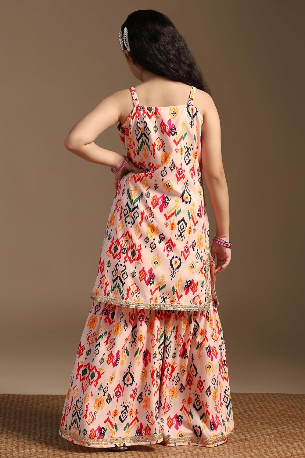 Fashion Dream Girl's Cotton Blend Printed Salwar Suit Set|Salwar Suit For Girls|Sharara For Kids|Kids Girl Ethnic Set|Kurta Sharar Set|Ethnic Suit Set offers donot miss