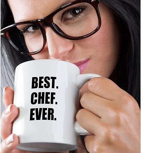 Miniatura 2 de 3dRose mug_179767_2 Best Chef Ever - Taza de cerámica con texto en inglés "Best Chef Ever" para fanáticos de la cocina y los más grandes del mundo,