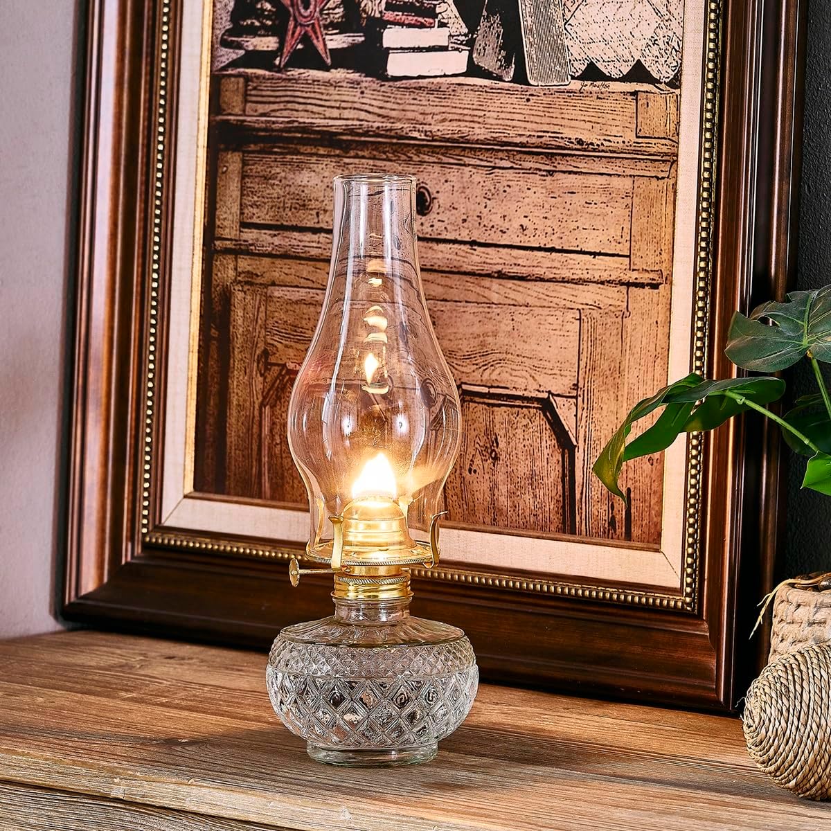 Oil Lamp Chimney Replacement,3 Inch Fitter x 8.3 Inch Tall Kerosene Lamp Globe,Clear Glass Light Globe,Hurricane Lamps Globes Shade Cover,Glass Chimney for Oil Lamps for Indoor Use