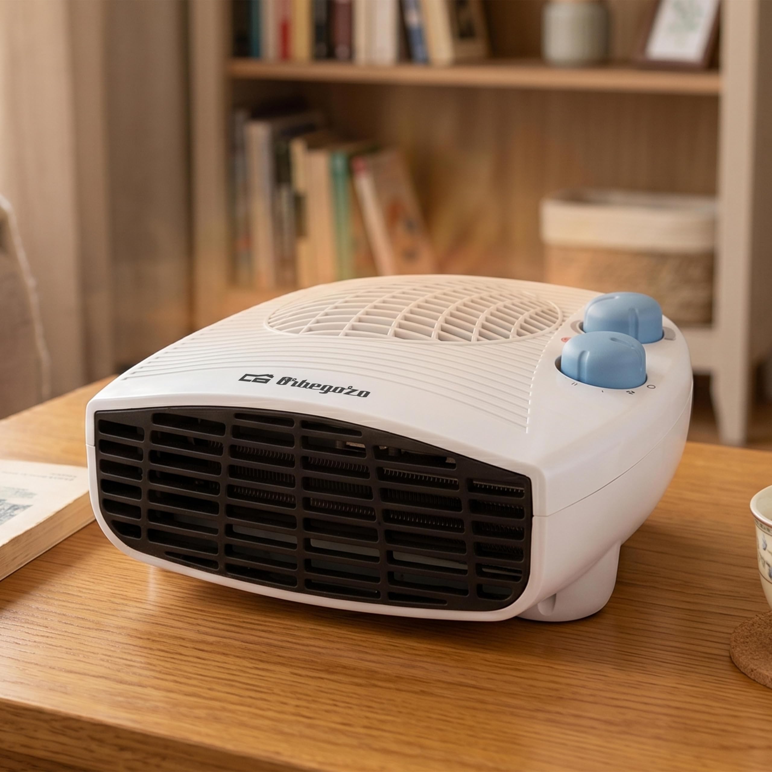 Orbegozo FH 5127, Calefactor bajo consumo, 2000 W, control ajustable de la temperatura mediante termostato, protección contra sobrecalentamiento, luz indicadora encendido, color blanco