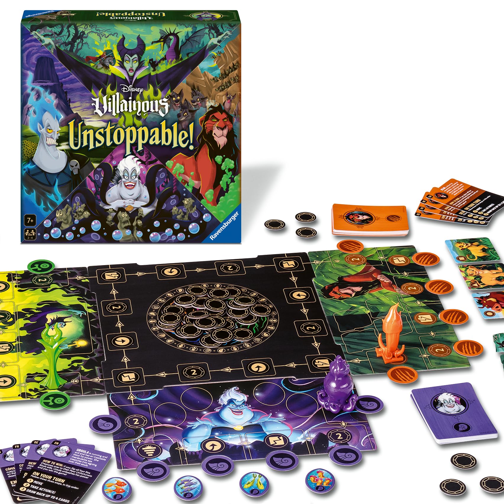 Ravensburger 24828 - Disney Villainous Unstoppable! - A Disney Villainous Family Game - Simple Board Game in The Villainous Universe for 2-4 Players Aged 7+