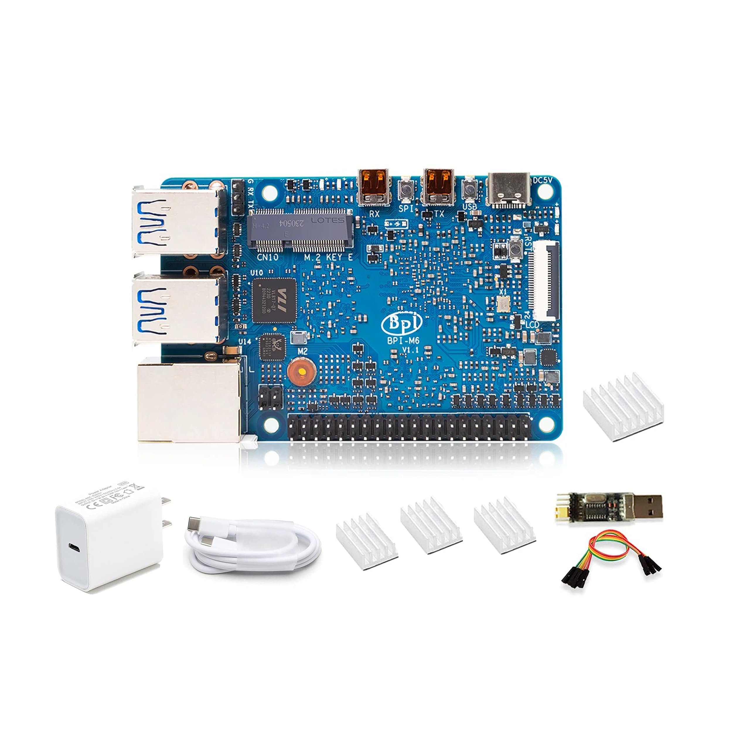 Banana Pi BPI-M6 LPDDR4 4GB Single Board Computer with Synaptics VS680 Cortex-A73 M3 CPU 6.75Tops NPU Imagination GE9920 GPU for AI Edge Computing/Media Center/Video Call Support Android Linux