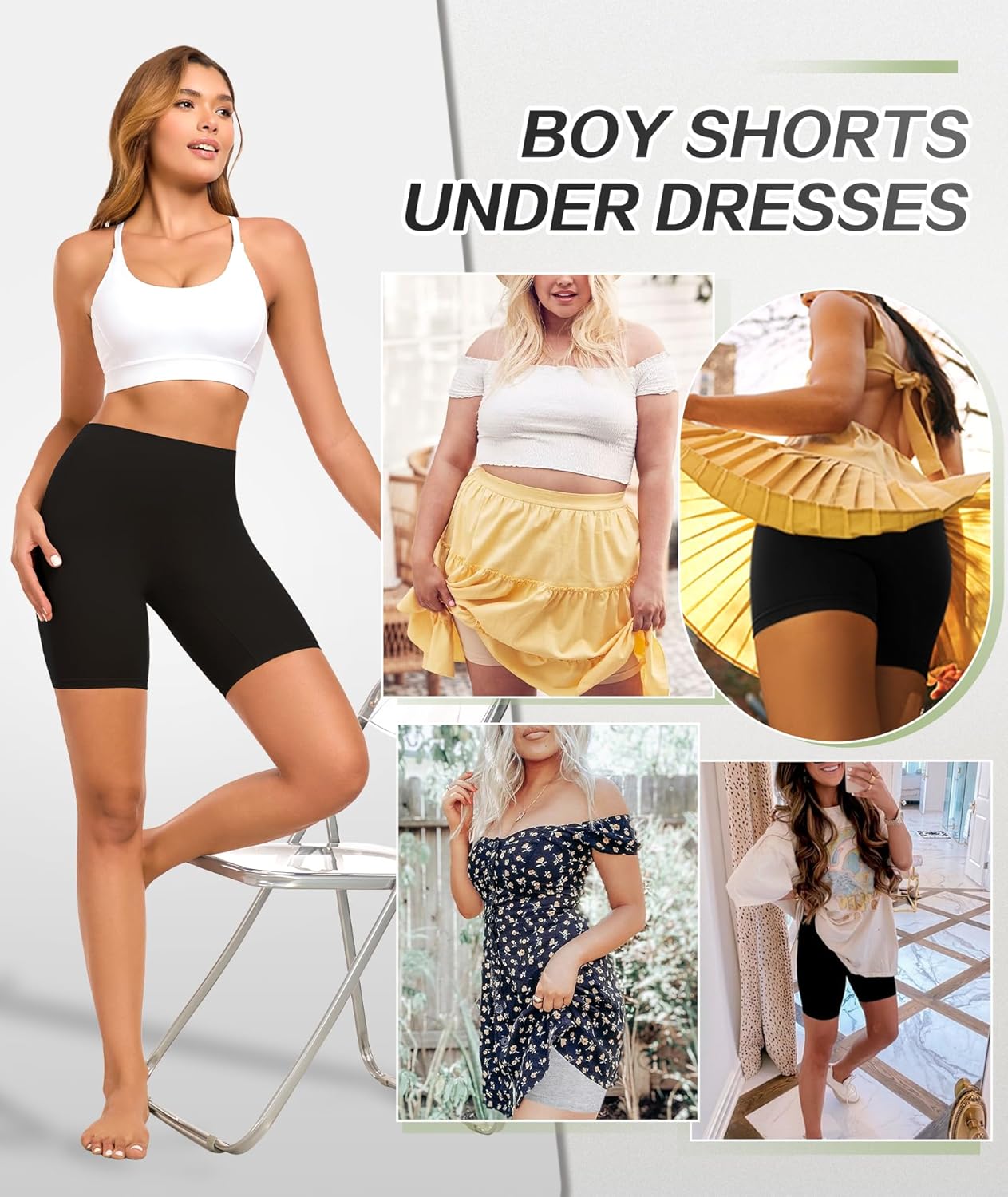 4 Pack Cotton Boy Shorts Underwear for Women Anti Chafing Shorts for Under Dresses Soft Boxers Panties - Image 6