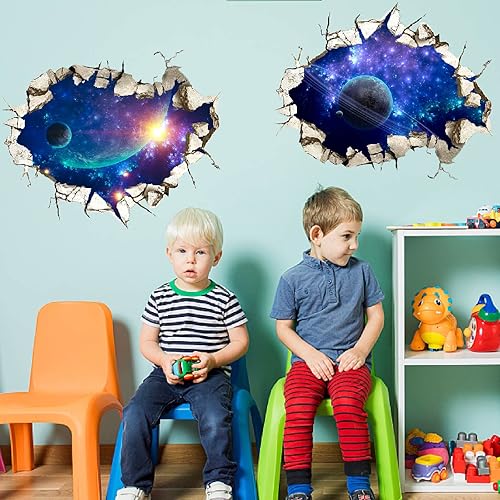 Miniatura 7 de SUPERDANT Calcomanías de pared de avión de acuarela, calcomanías de pared de avión, nubes coloridas, lindo helicóptero, decoración de vinilo para