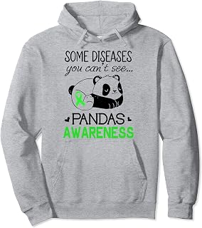 Pandas Pans Awareness Shirt Green Ribbon Pans Disease Pullover Hoodie