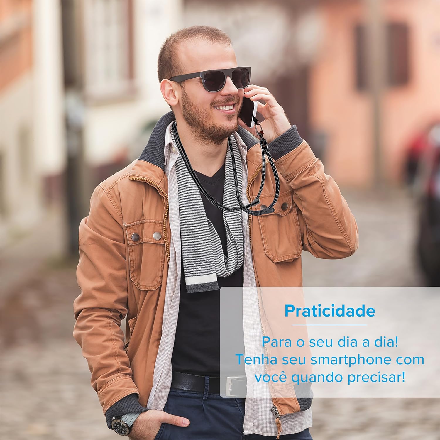 i2GO, Cordão Para Smartphone Preto com Cinza