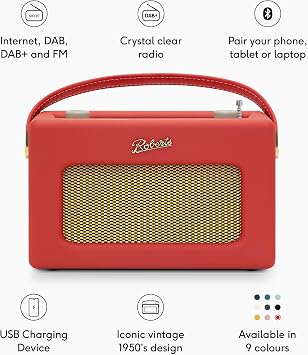 Roberts Revival iSTREAML FM/DAB/DAB+/INTERNET Digital Radio, Classic Red