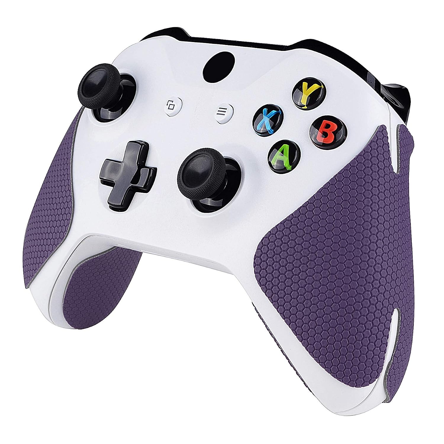 eXtremeRate Purple Anti-Skid Sweat-Absorbent Controller Grip for Xbox One S, Xbox One X, Xbox One Controller, Professional Textured Soft Rubber Pads Handle Grips for Xbox One Xbox One S/X Controller
