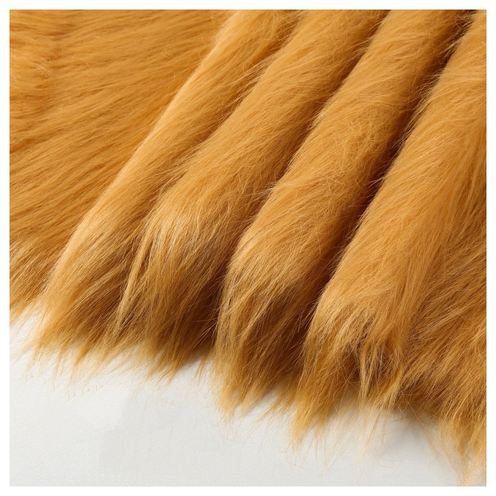 12cm Long Pile Faux Fur Fabric Squares Shaggy Plush Fluffy Fuzzy Plush Faux Imitation Fur Material, for DIY Christmas Halloween Cosplay, Fancy Dresses, Gnomes Beards and Hair, 50x50cm (Color : Brown