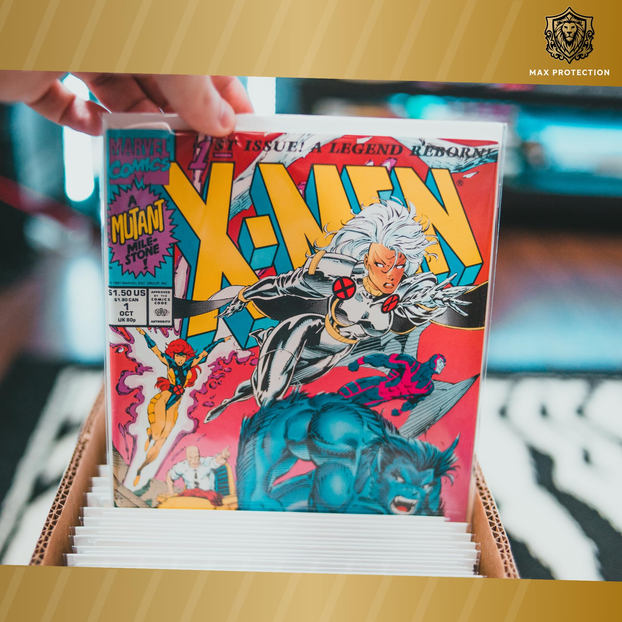 Max Pro - Confezione da 10 scatole corte per fumetti, ogni scatola contiene 150-175 fumetti, per fumetti dell'età dell'argento, moderni/attuali, scatole di cartone per fumetti, scatole bianche per