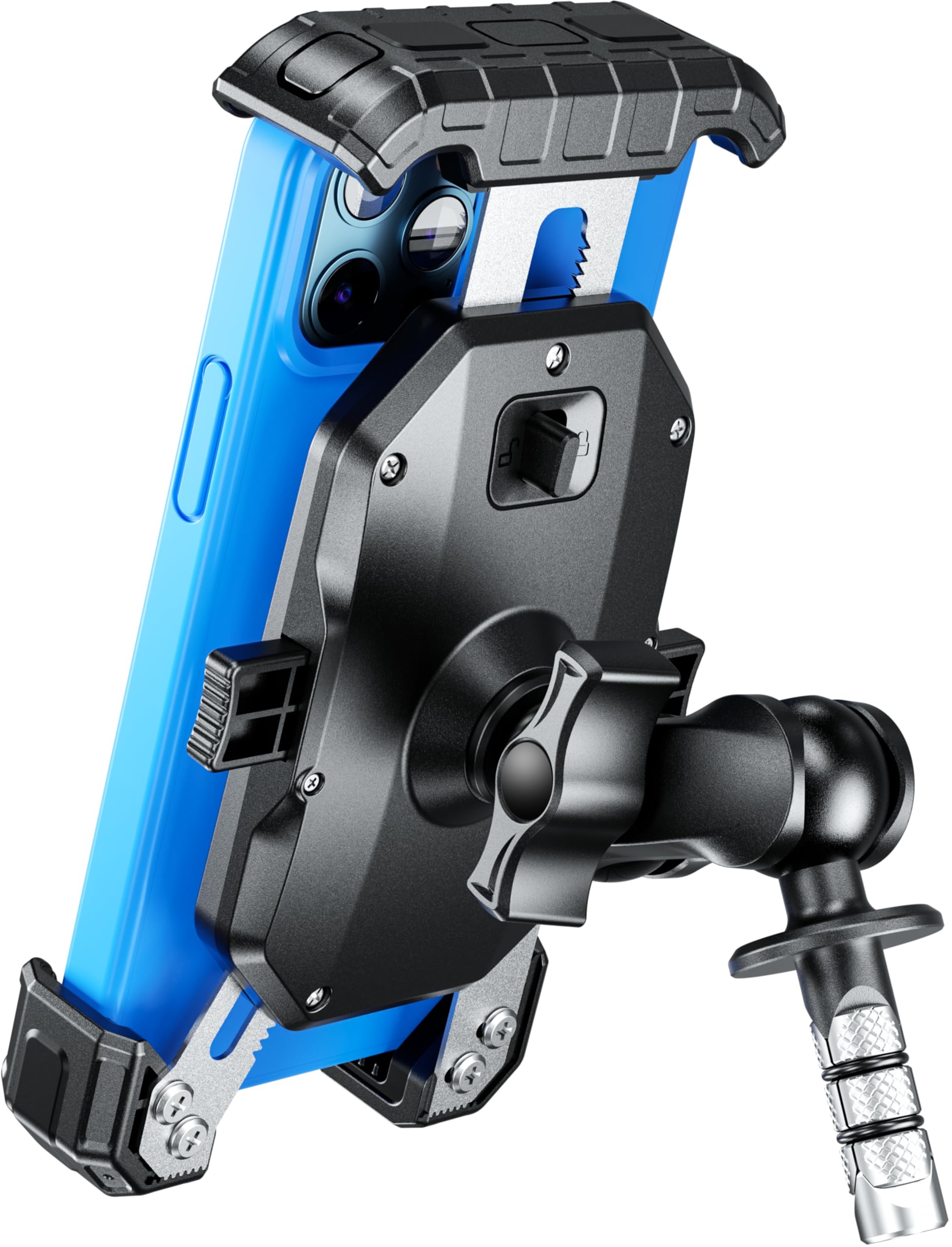 Photo 1 of Kewig Motorcycle Fork Stem Phone Mount, with Cap Anti-Theft Short Arm Motorcycle Phone Holder, [1s Lock & Release] Fits for Fork Stem 12-25.4mm in Diameter, for 5.5-7.2" Cellphones