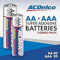 Vista 2 de Powermax ACDelco Double AA and Triple AAA Batteries, 40-Count Battery Combo Pack for Home and Office, 20-Count Each, 10-Year Shelf Life