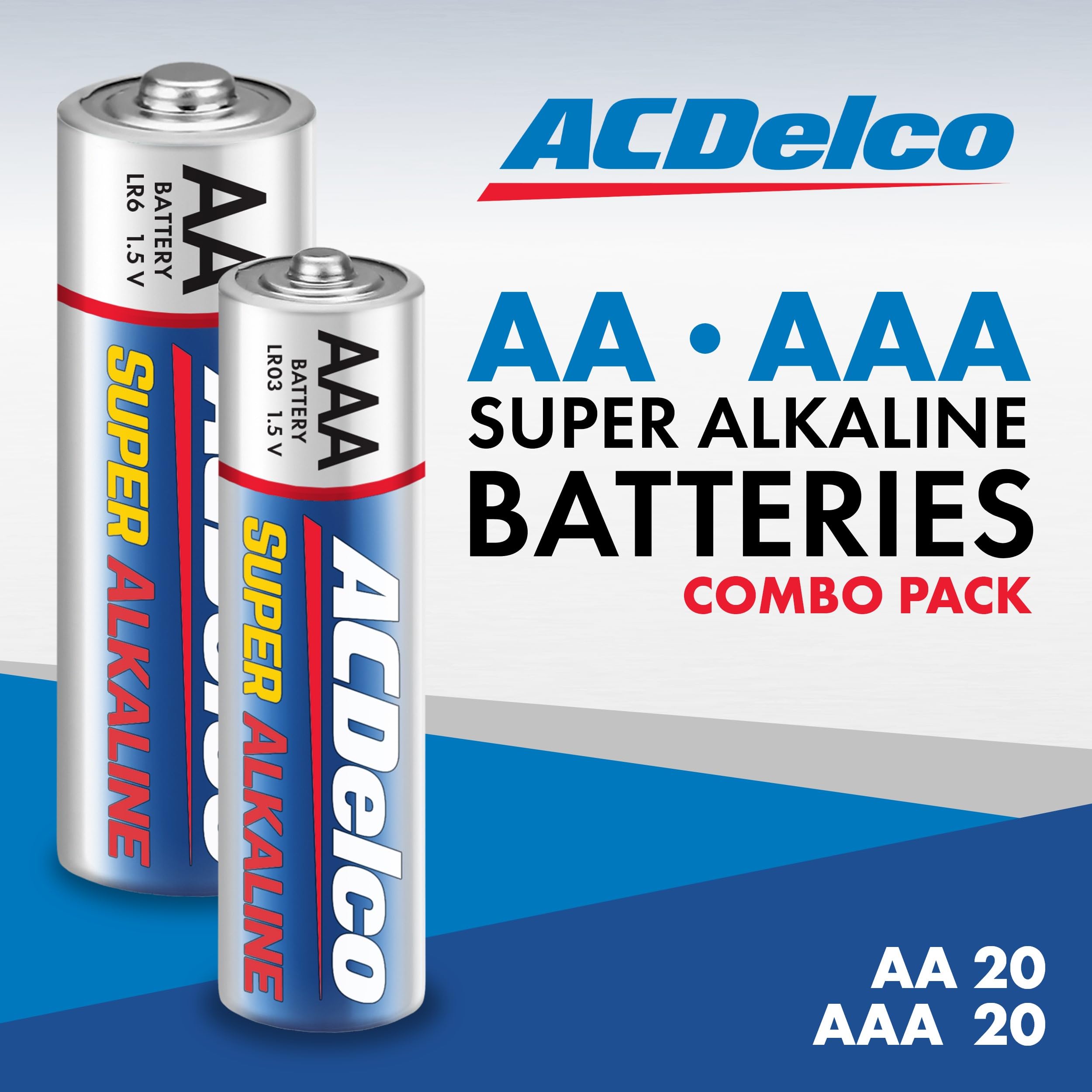 Acdelco Super Piles Alcalines, 20-Count des AA et 20-Count du AAA