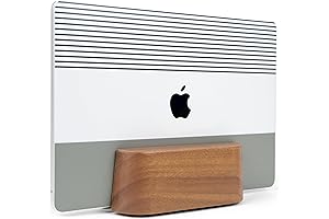Solid Walnut Laptop Stand: Human-Centric Ergonomic Vertical Laptop Holder
