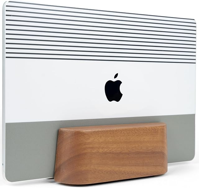 COREMINDED Support vertical réglable pour ordinateur portable – Support de bureau pour MacBook Ordinateurs portables pro/aériens et autres (Chêne solide)