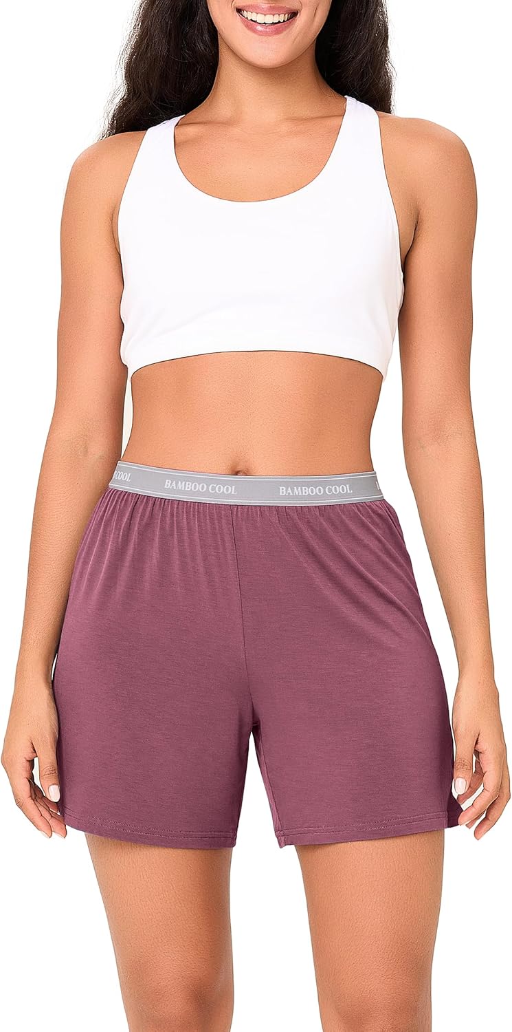 BAMBOO COOL Womens Pajama Shorts Elastic Waistband Pj Pants Leg Opening Lounge Sleep Shorts, 2 Pack - Image 2
