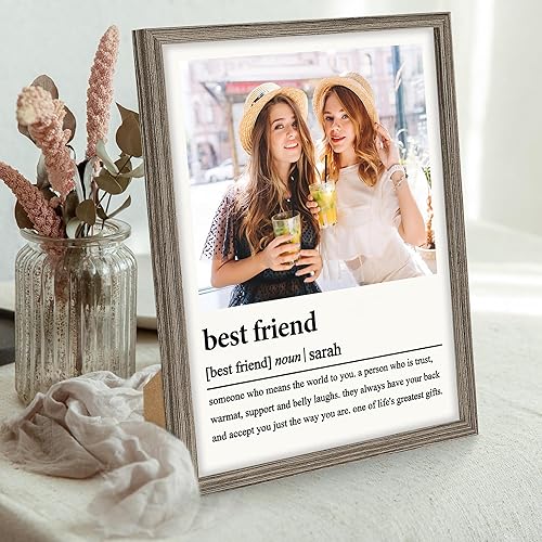 Miniatura 4 de Regalos de cumpleaños para mejores amigas, regalos de lienzo enmarcados personalizados para mejores amigas, impresiones de madera personalizadas con