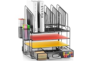 Marbrasse Mesh Desk Organizer with Drawer