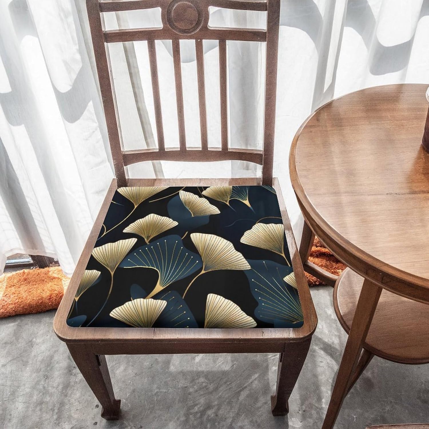 Ginkgo Leaves Floor Pillow Meditation Yoga Cushion Square Chair Cushion Pillows Seating for Adults