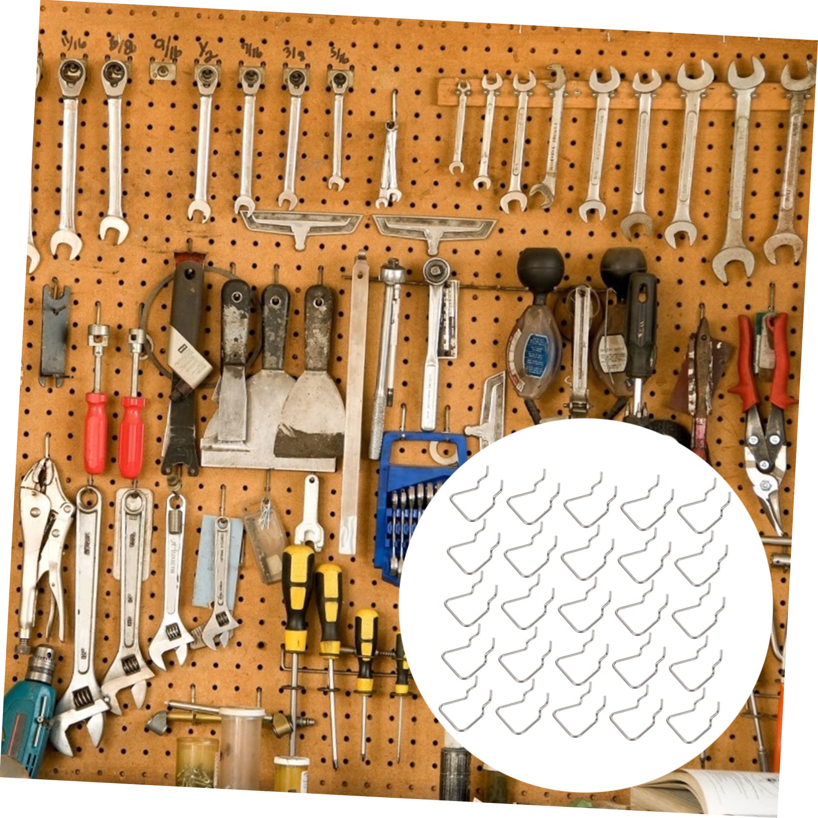 PLAFOPE Ganci per Pannello Forato Antiscivolo Set 12 in Acciaio Inossidabile Facili da Installare per Parete Attrezzata Officina e Garage