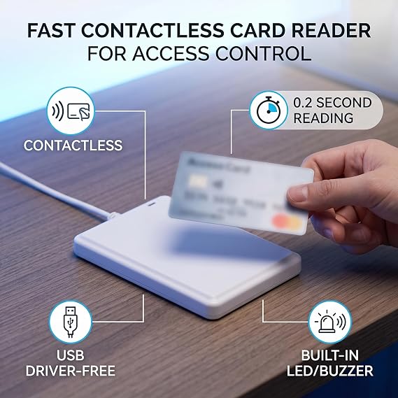 Usb Nfc Card Reader, 125kHz 13.56Mhz Driver-Free Access