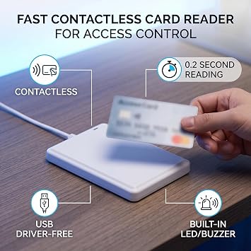 Usb Nfc Card Reader, 125kHz 13.56Mhz Driver-Free Access