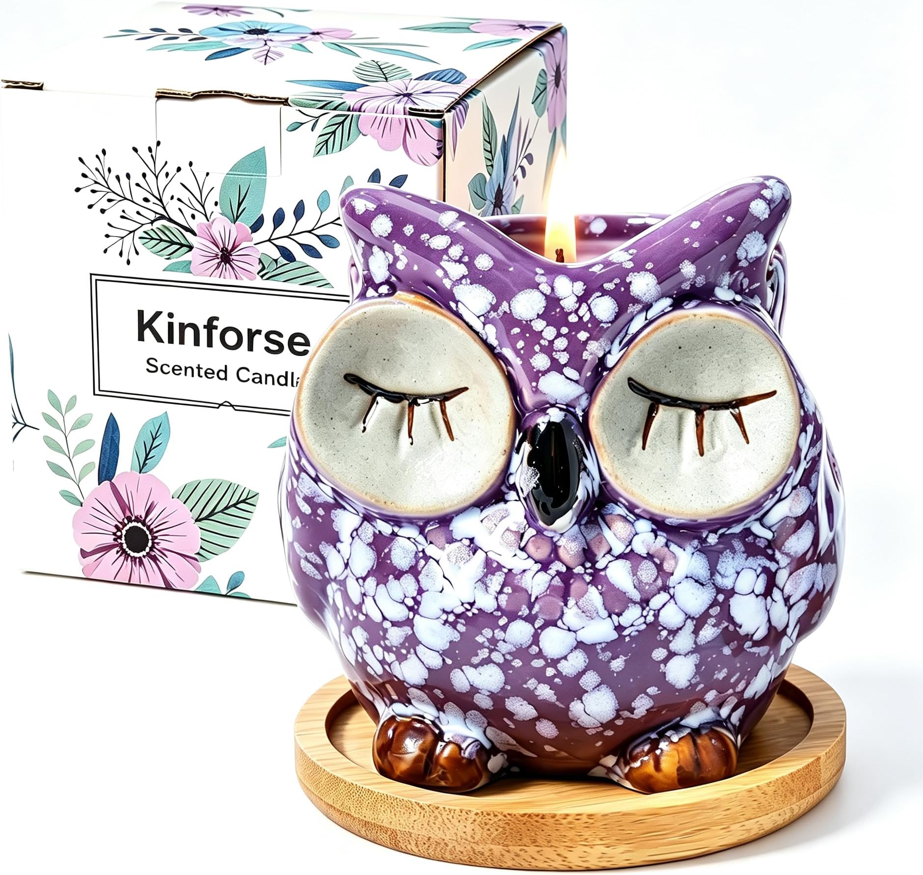 Scented Candles Gifts for Women, Owl Design Lavender Candle