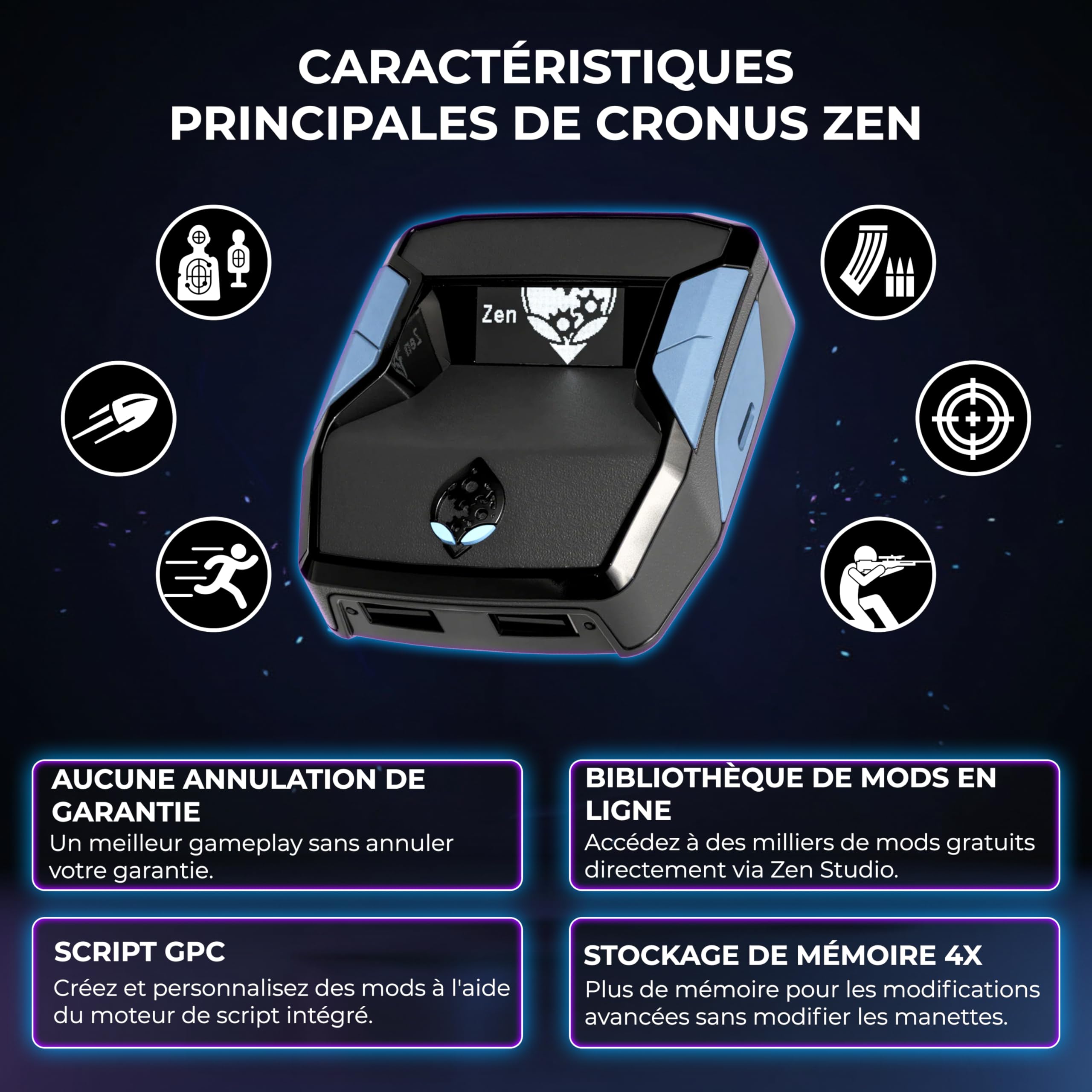 Collective Minds ‘Cronus Zen’ Adaptateur de Manette pour PS4, PS5, Xbox One, Xbox Series X|S, Switch & PC | Jeu Cross-Platform, Mods, Scripts & Support Clavier/Souris