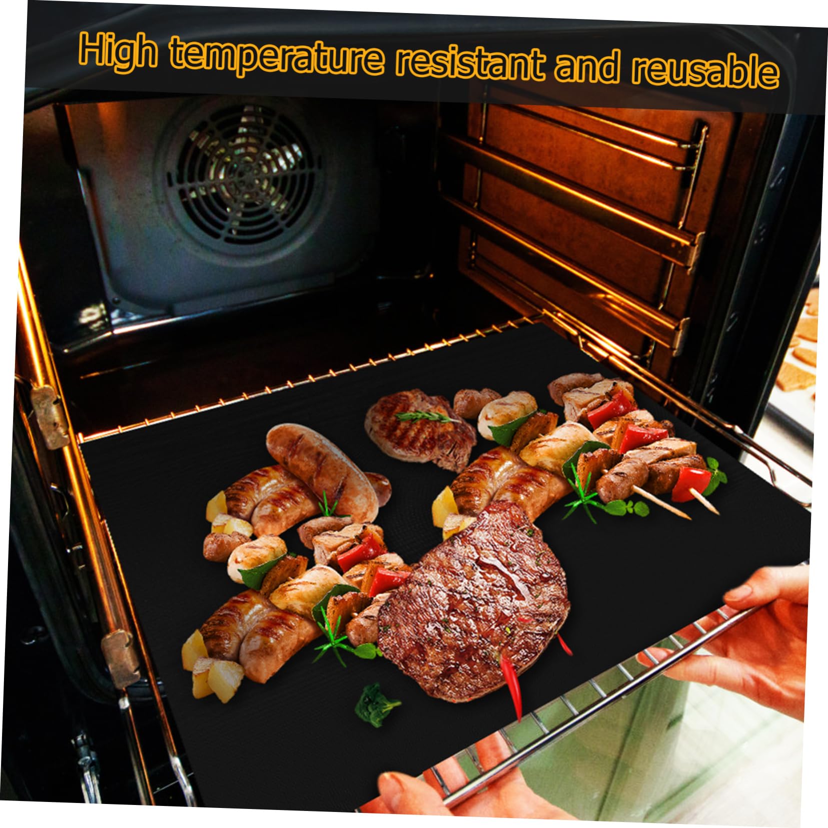 9piezas Mats De Horno Reutilizables Antiadherentes De Versátiles Para Asar Cocinar y Hornear Resistentes y Ajustables