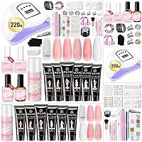 Vista 7 de SAVILAND Kit de Uñas de Poly Gel - Gel de Extensión de Uñas de 6 Colores con Mini Lámpara LED UV Portátil de Mano de 36W para Curado, Herramientas