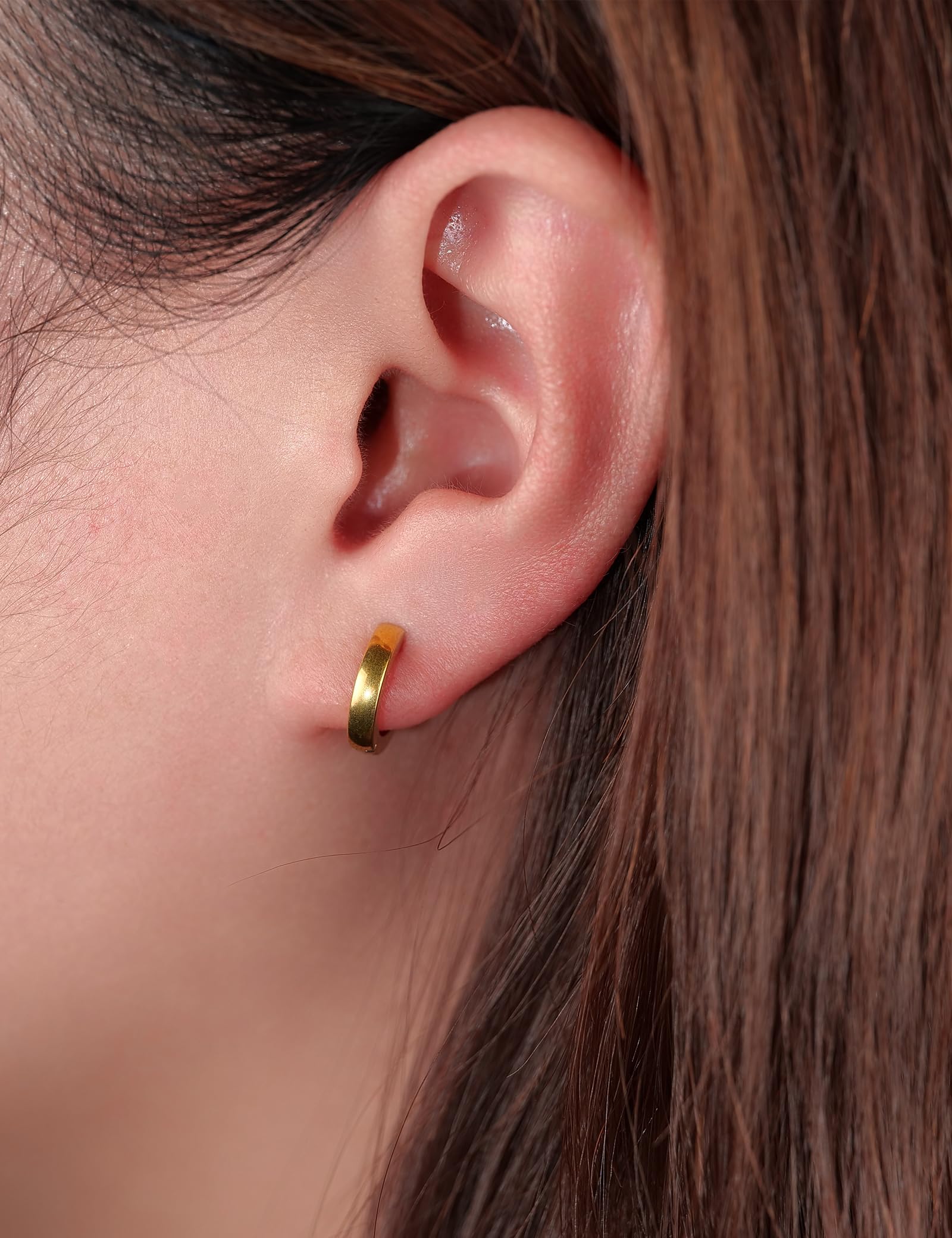Limerencia Pendientes de aro hipoalergénicos de titanio puro G23 para mujeres y niñas con orejas sensibles.