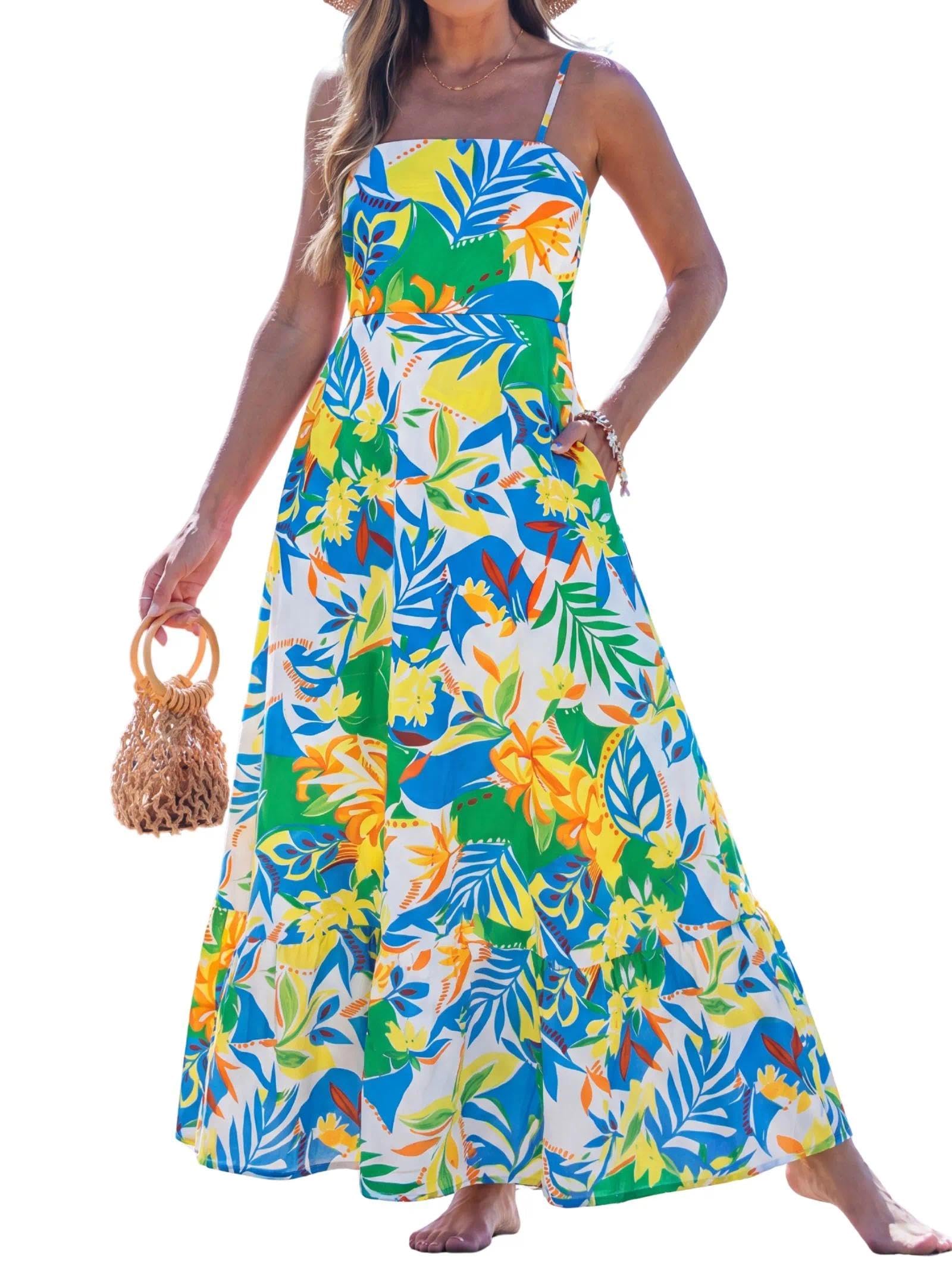 Women Summer Maxi Dress 2026 Spaghetti Strap Long Beach Dress