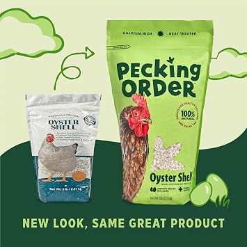 Pecking Order Oyster Shell - Calcium Supplement to Support Laying Hens and Strong Egg Shell Development (5 LB) (Packaging May Vary)