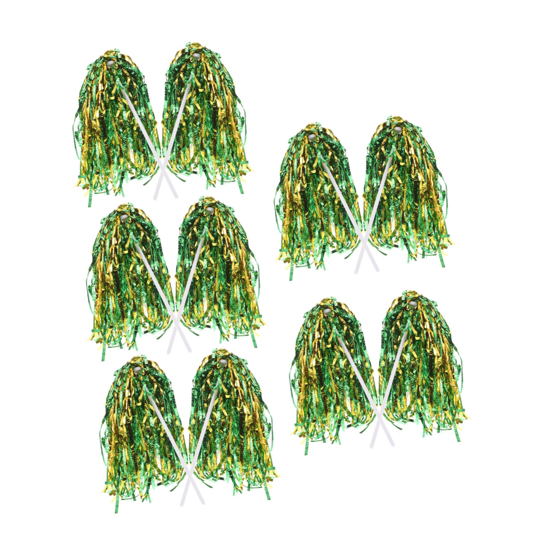 VICASKY Cheerleading Pom Pom Set 10 Plastic Foil Handle Team Spirit Cheer for Events