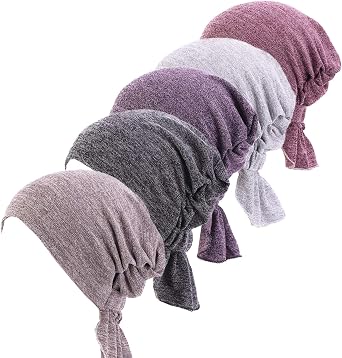Hijab Cancer Chemo Stretchy Cotton Hat Turban Cap Cover Hair Loss Head Scarf Wrap Pre-Tied Headwear Strech Bandana