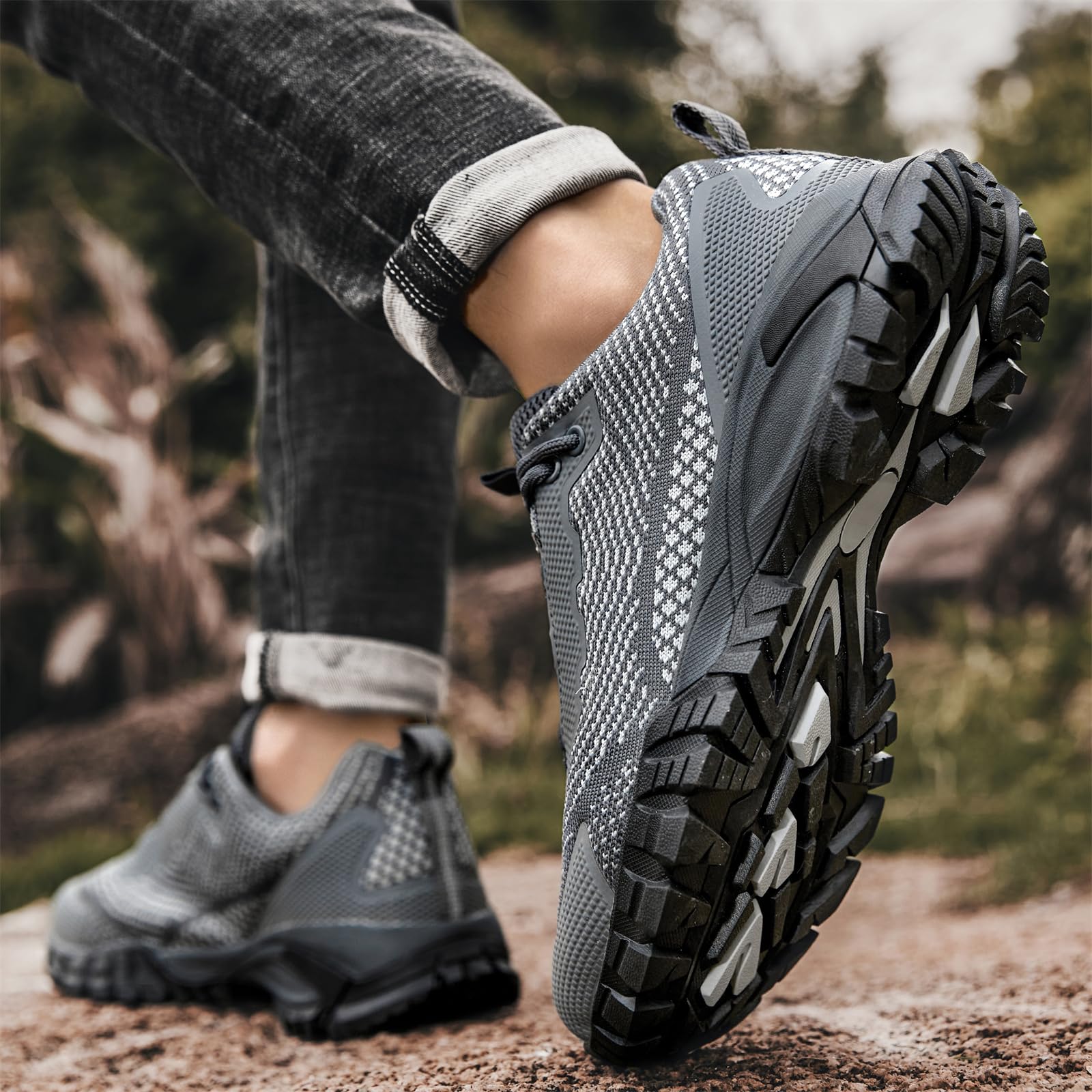 LEDINEY Hiking Shoes Women Waterproof Grey Lightweight for Trail Trekking Camping Zapatos de Senderismo para Mujer