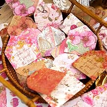 Vintage Flower Mini Envelope, Small Envelopes and Sealing Sticker Set, 40 Matching Envelopes and 2 Sheets Seal Sticker
