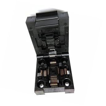 QFP48 TQFP48 LQFP48 FQFP48 Burn in Socket Pin Pitch 0.5mm IC Body Size 7x7mm tip to tip 9x9mm FPQ-48-0.5-06 Clamshell Test Socket Adapter MCU burn in test