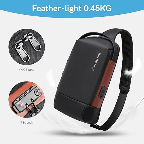 Miniatura 3 de KINGSONS Bolso cruzado para hombres y mujeres, pequeño, cruzado, casual, de viaje, pequeño, deportivo, senderismo, ciclismo, día (azul claro)