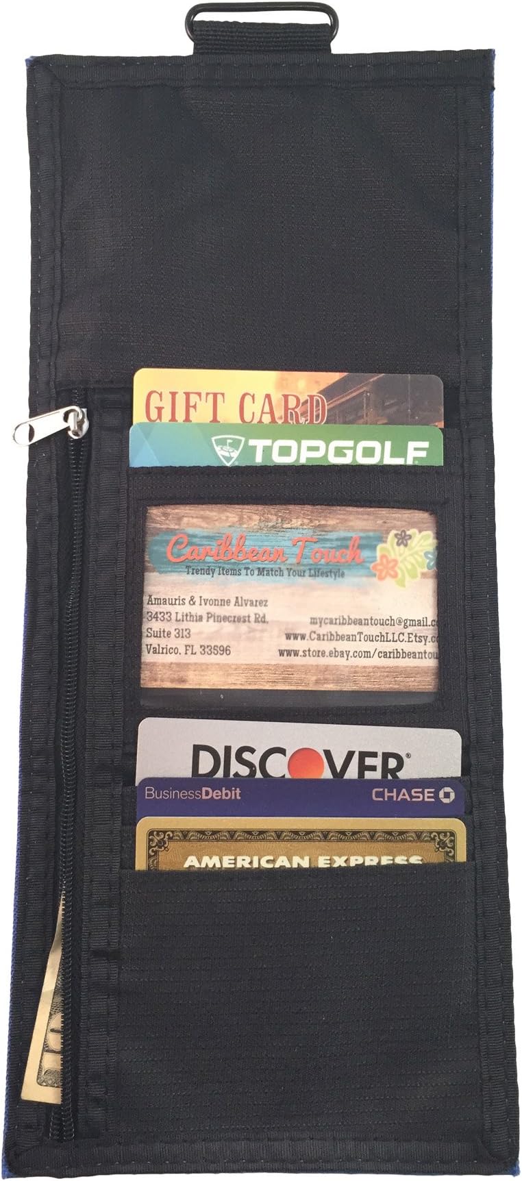 Trifold Nylon Wallet with Inside ID Water Resistant Black Wallet for Men