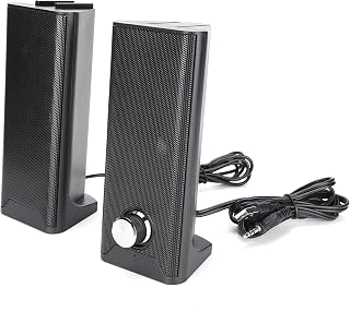 Computer Speakers Wired, 2.0 USB Full Treble Surround Sound Subwoofer with Dual Stereo Units, HiFi Sound, Full Range Speakers, 360° Panoramic Sound