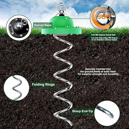 Miniatura 9 de Eurmax Estacas para trampolines de Estados Unidos, estacas de viento de 12 pulgadas, anclaje de suelo de acero galvanizado en forma de J, paquete de