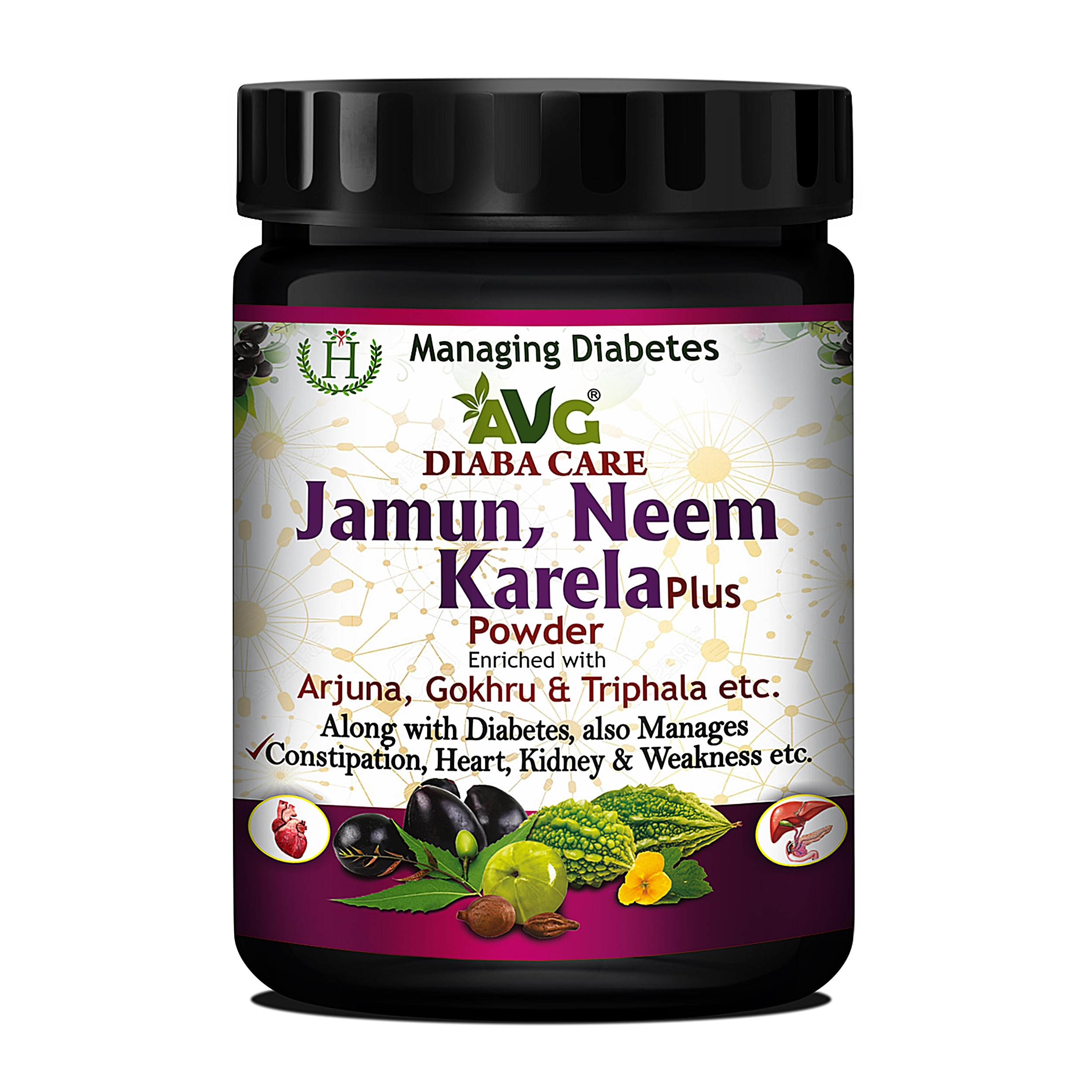 AVG Health Organics Jamun, Neem & Karela Plus Powder 200g, Diabetes Care Ayurvedic Supplement with Arjuna, Gokhru & Triphala for Diabetes Care and Weakness. (B0CQK84ZNB) Amazon Price History, Amazon Price Tracker