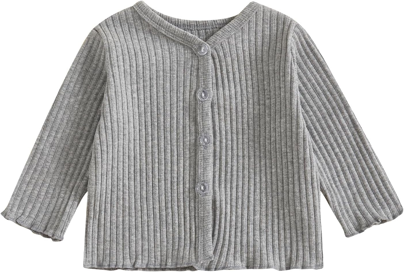 Kids Toddler Girls Lightweight V Neck Cardigan Sweater Long Sleeve Button Down Ruffle Knitwear Casual Knit Sweaters