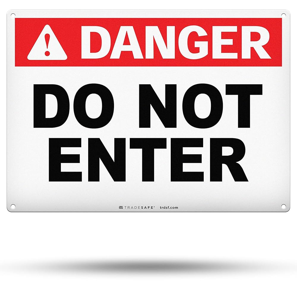USA DO NOT ENTER看板 TRADESAFE Do Not Enter Sign - Danger Sign, Quick Install